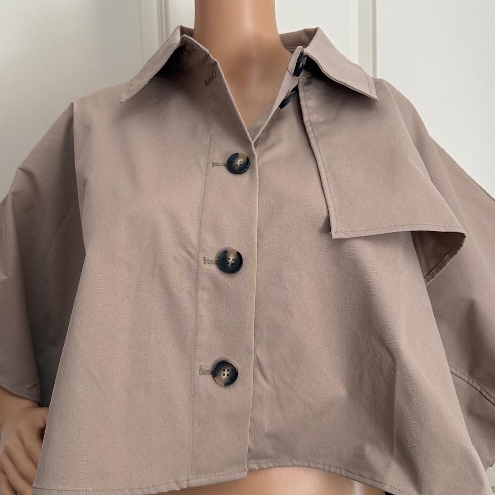 New House of Harlow Cape Style Cropped Trench Jacket - Picture 12 of 14
